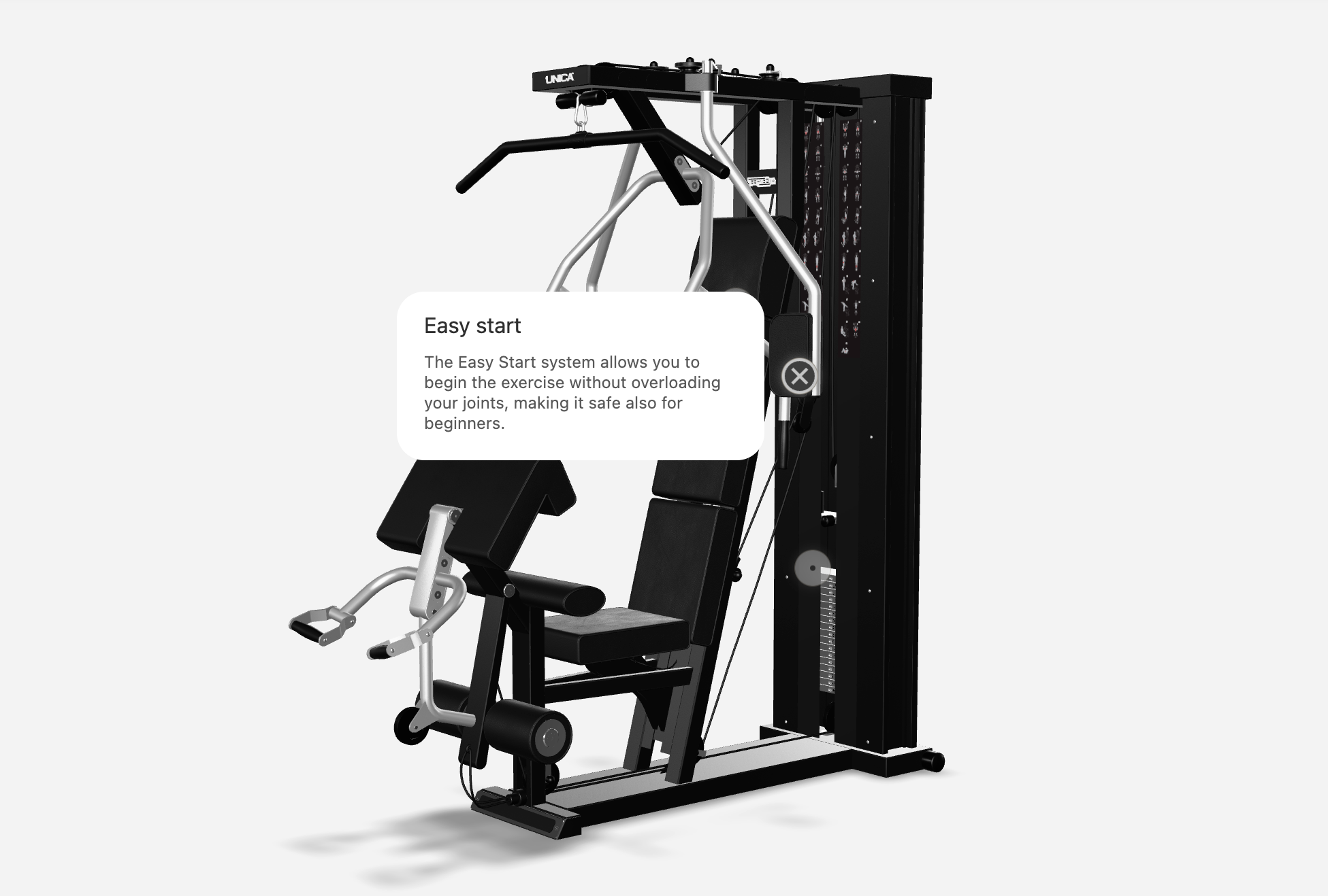 3D model of Technogym multi gym with hotspot
